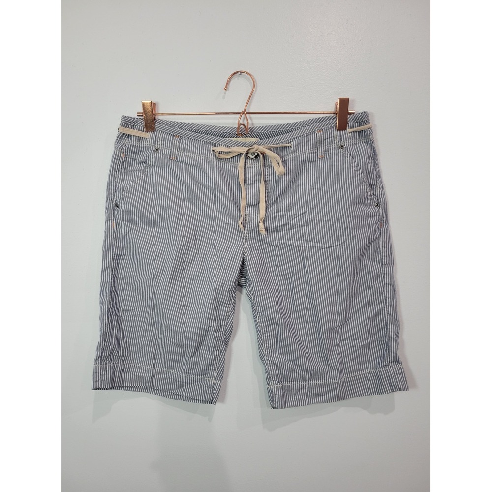 Gap Jeans Limited Edition Striped Bermuda Shorts Blue White Cotton Button Fly 8